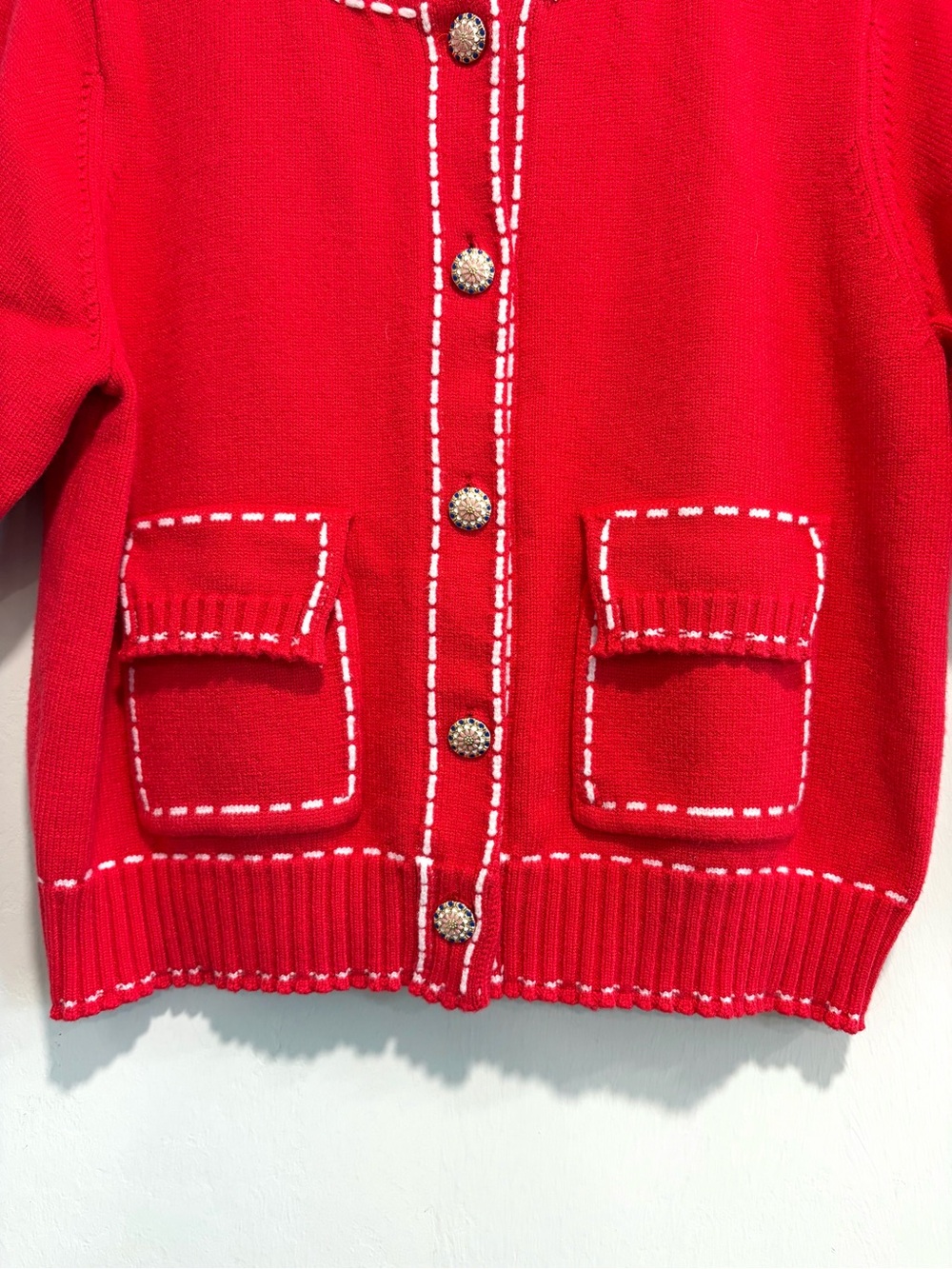 THML Short Sleeve Stitched Button Front Chunky Knit Cardigan - Picture 6 of 12